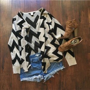 🔆 Faded Glory chevron cardigan sweater brown